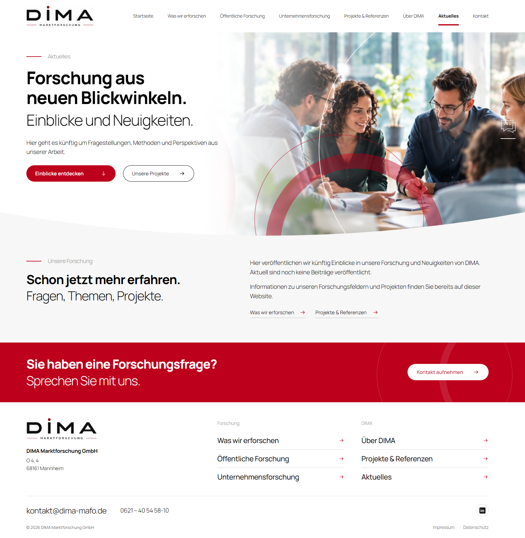 Desktopentwurf: Aktuelles – zum Start