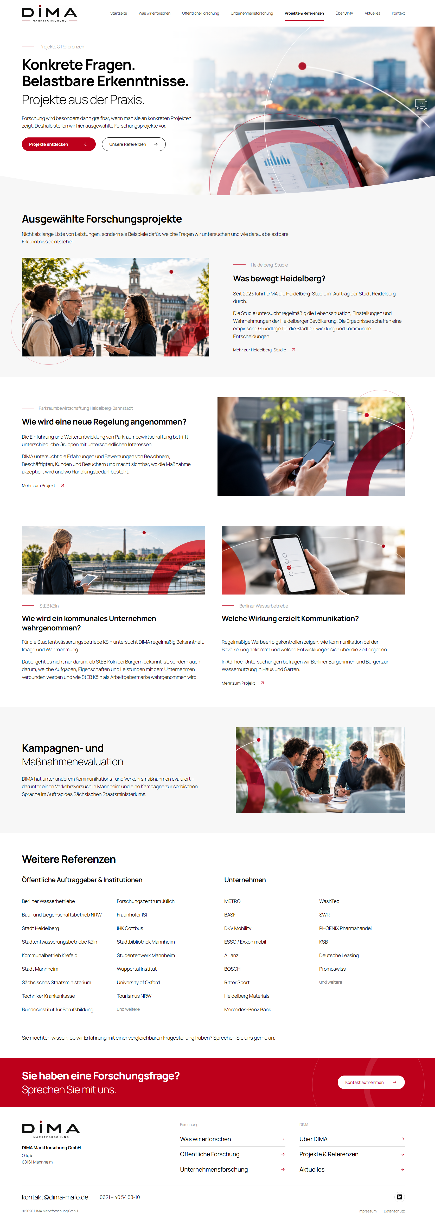 Desktopentwurf: Projekte & Referenzen
