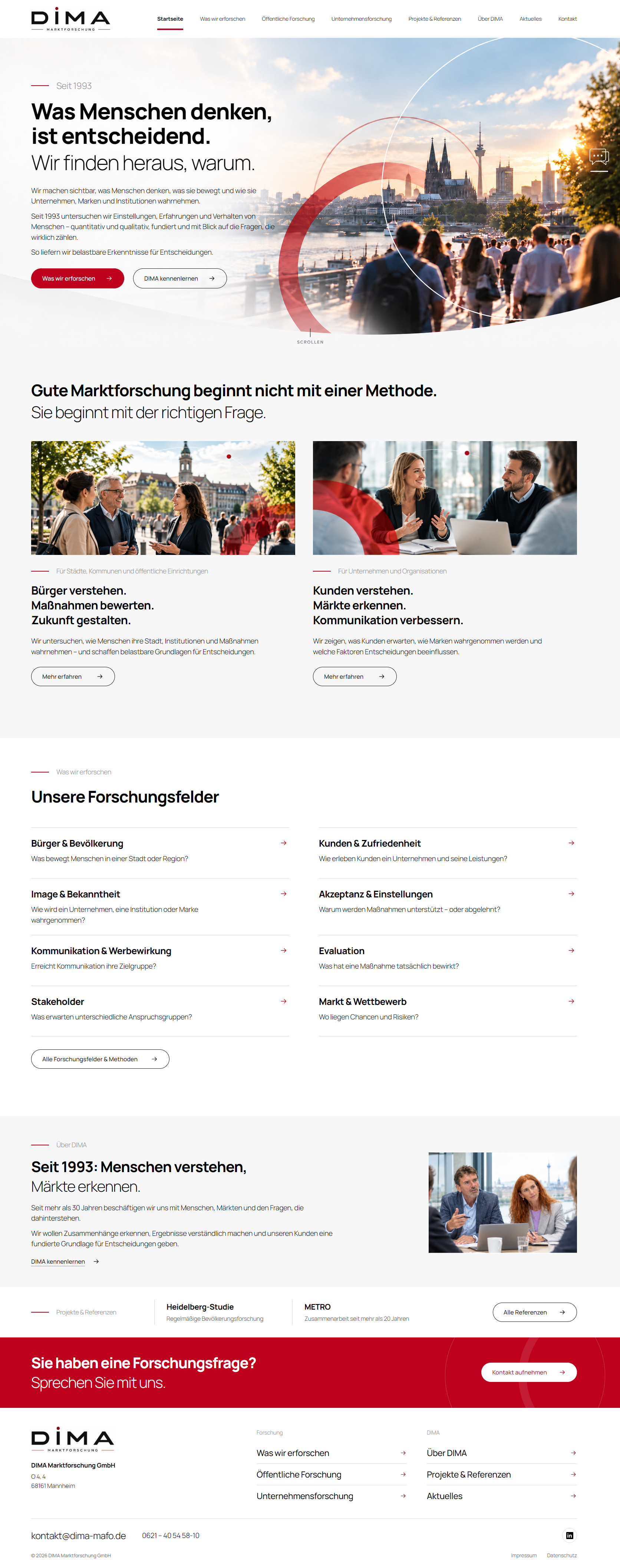 Desktopentwurf: Startseite