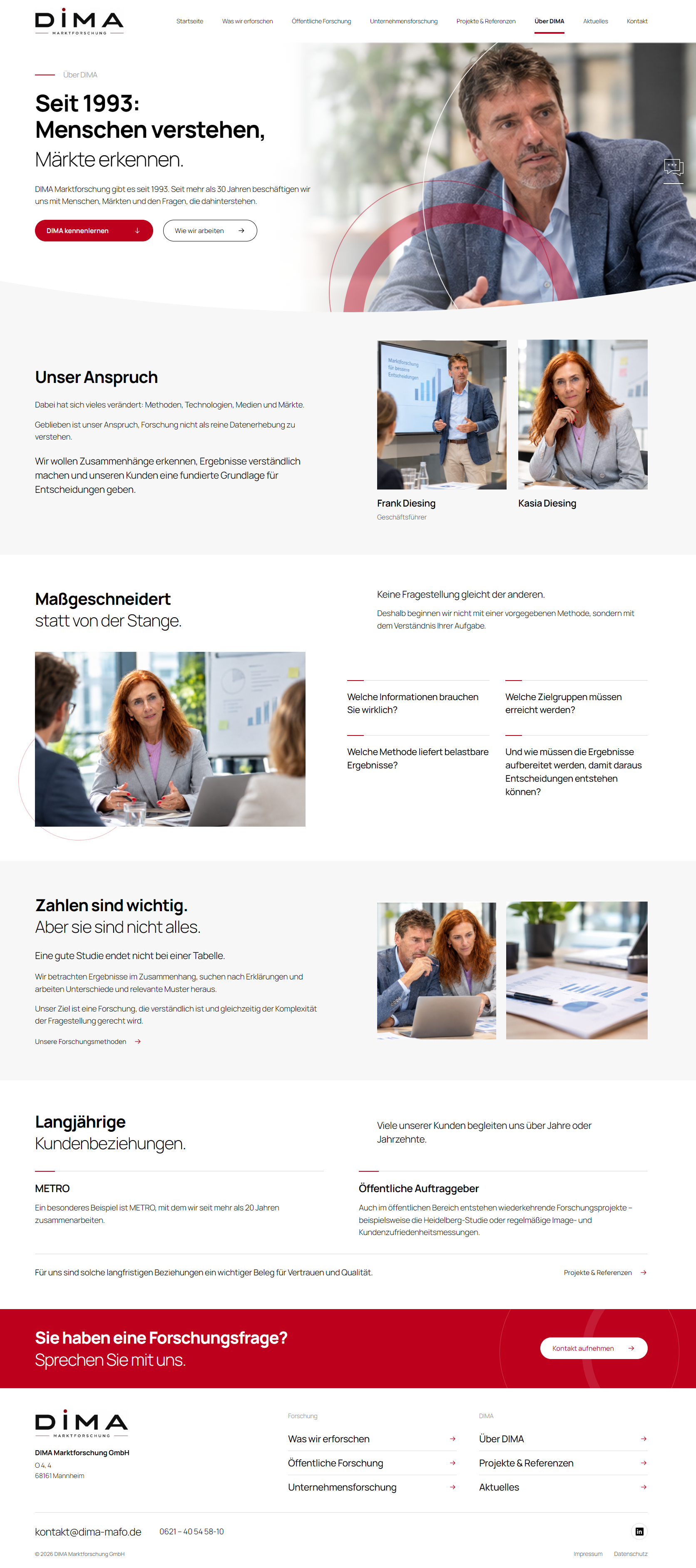 Desktopentwurf: Über DIMA